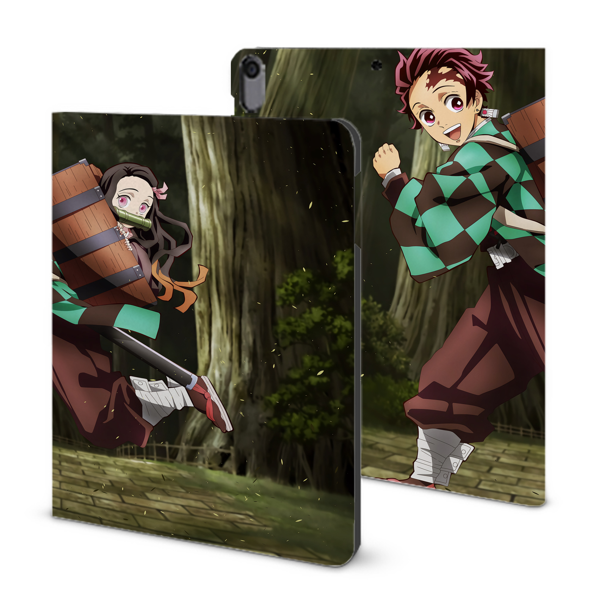 （画像用） 鬼滅の刃（きめつのやいば）竈門 炭治郎／かまど たんじろう Kamado Tanjirou IPad ケース ブック型 PUレザー TPU 耐衝撃 軽量 薄型 ペン収納なし 全面保護 IPad 各モデル対応